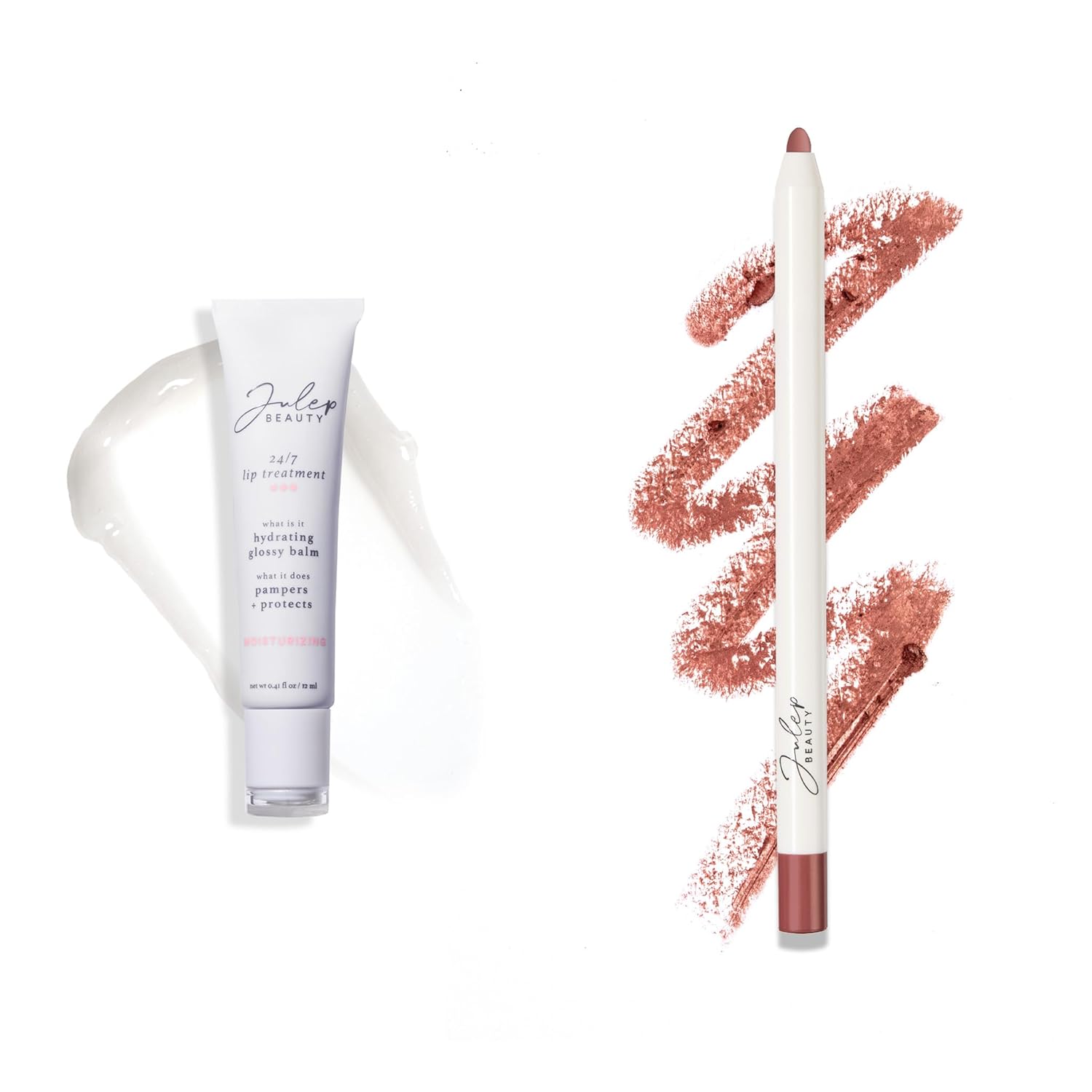 Julep WIth a Trace Retractable Creamy Long-Lasting Lip Liner + 24/7 Lip Treatment - Hydrating Lip Balm and Lip Sleeping Mask