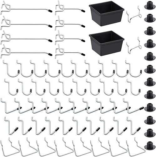 Ganchos de tablero de clavijas, accesorios para tablero de clavijas, para organizar diversas herramientas, 110 piezas, 50 de las cuales son