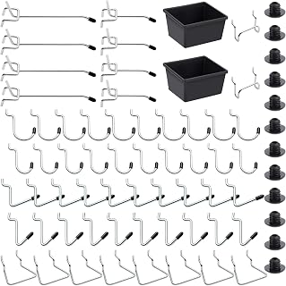 MENEONE Pegboard Hooks, Peg Board Accesories, for Organizing Various Tools, 110 Pieces, 50 of Which are Peg Locks