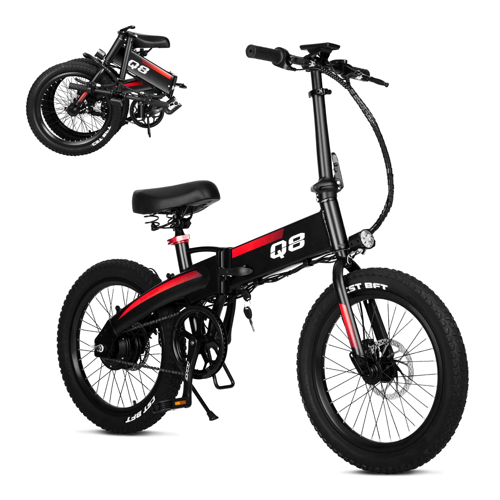Electric Bike for Adults,Ebike,14" /20" Folding Ebike, Electric Bicycle with 450W Motor, 576Wh 12Ah Removable Battery, 20+ Miles,20 Mph,Multi-Shock Absorption,Commuting,UL 2849