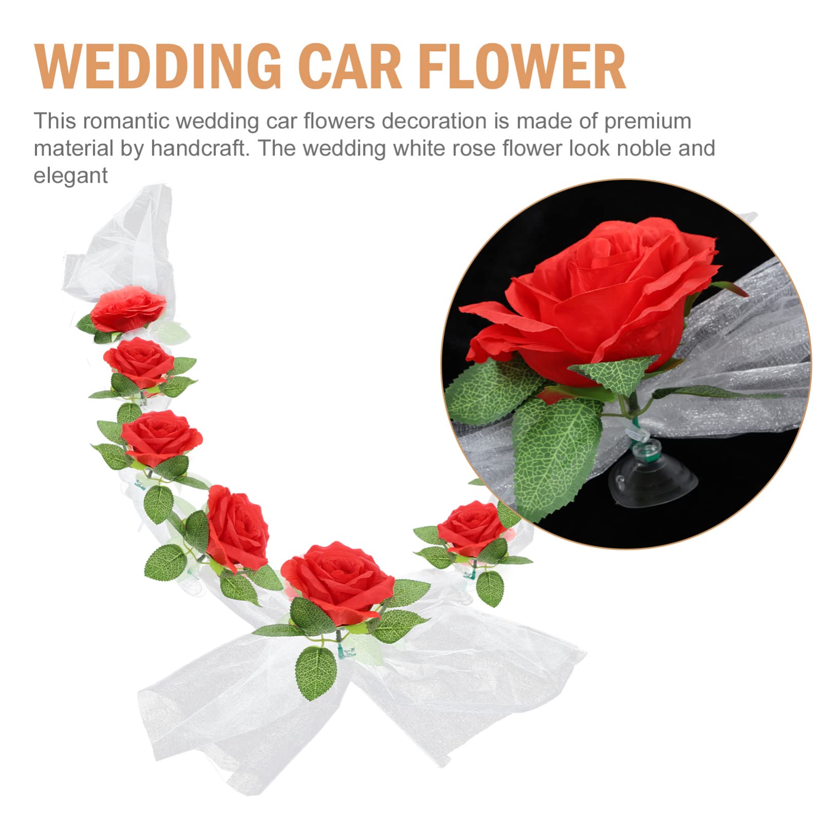 PRETYZOOM 5 Sätze Hochzeit Autogürtel einlagige Taillenkette künstliche Rattandekoration Rave Tür hochzeitsdeko Wedding Decoration Hochzeitsauto- Hochzeitsautodekorationen Schleife rot
