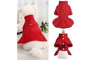 Festive Holiday Comfort: Dog Harness Dress for Small Dogs and Cats