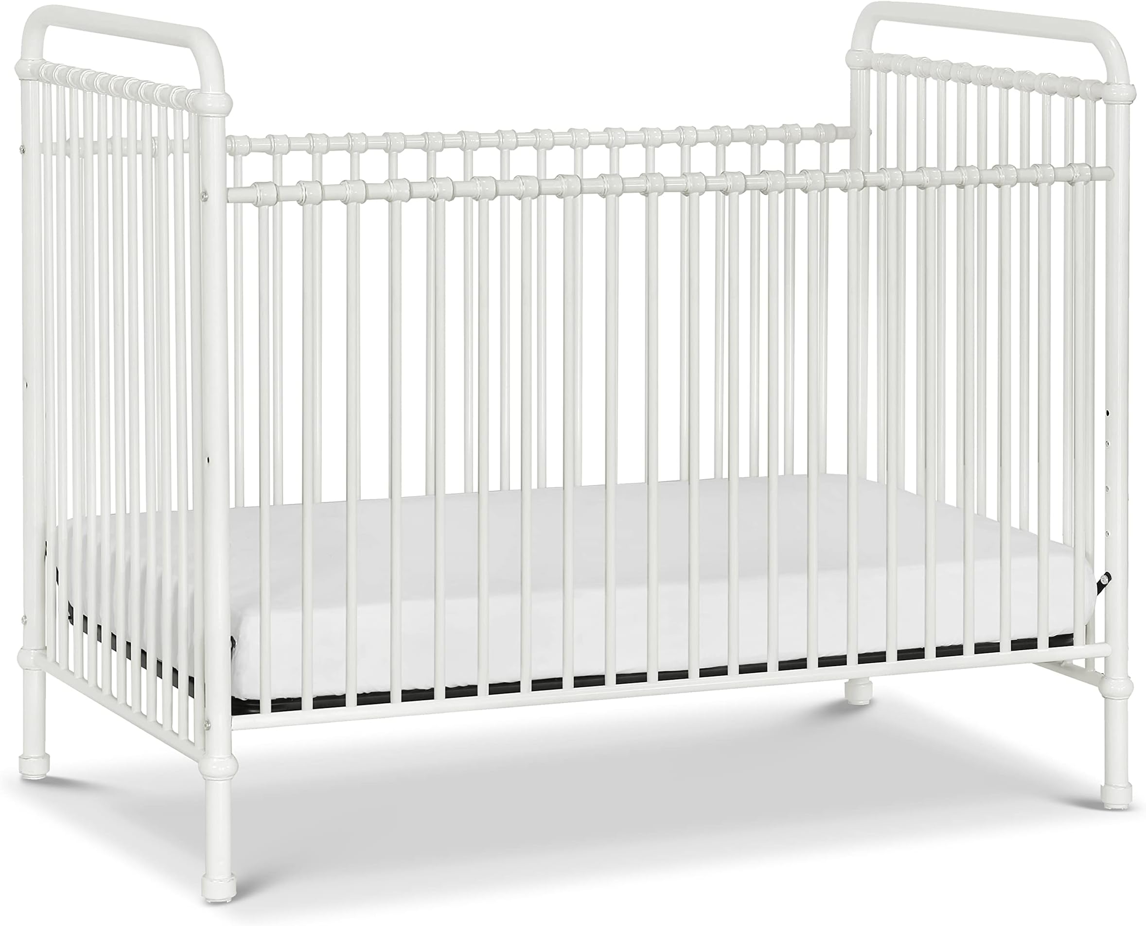 Namesake Abigail 3-in-1 Convertible Metal Crib in Washed White, Greenguard Gold Certified