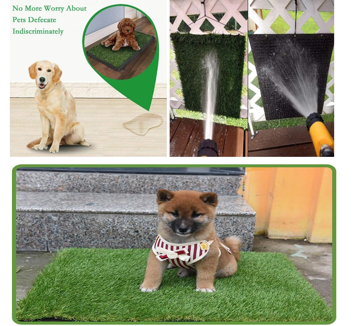 Toilette Per Cani MEEXPAWS Con Erba Artificiale - Piccola 45x35cm Per Cani Sotto 6 Libbre - Foto 3