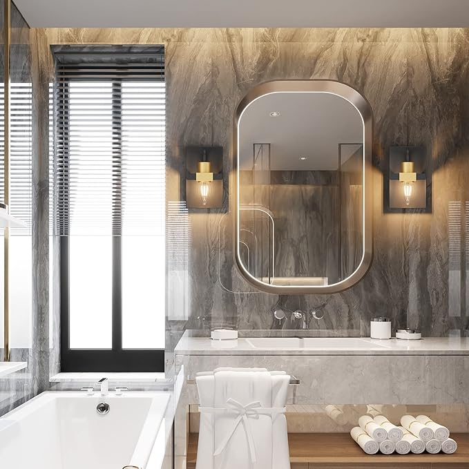 Klighten Klighten Wandlamp, vintage, industrieel, E27 Max, 40 W, retro wandlamp, interieur, metaal, zwart, goud, decoratieve wandverlichting voor slaapkamer, woonkamer, keuken, hal, lamp niet inbegrepen photo 2