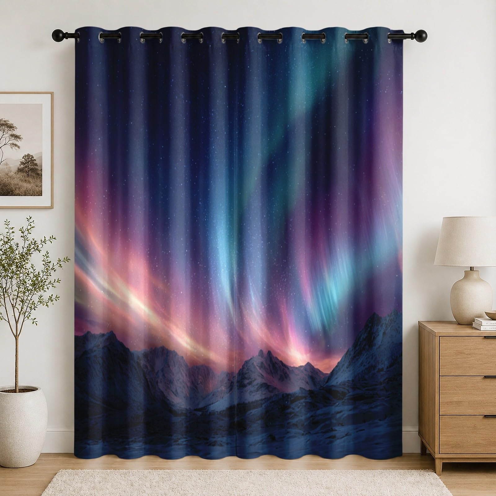 Rideaux anti-bruit et isolants thermiques Arctique 3D pour salon et chambre