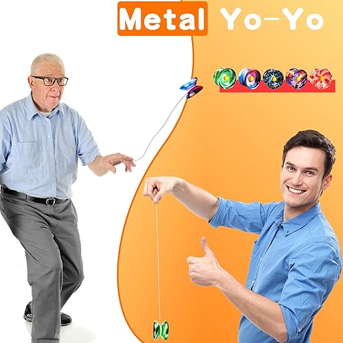 Miniatura 5 de Paquete de 45 bolas de respuesta de aleación de yoyo a granel coloridas yoyos Cool Response Yoyos bolas de tecnología de retorno automático para