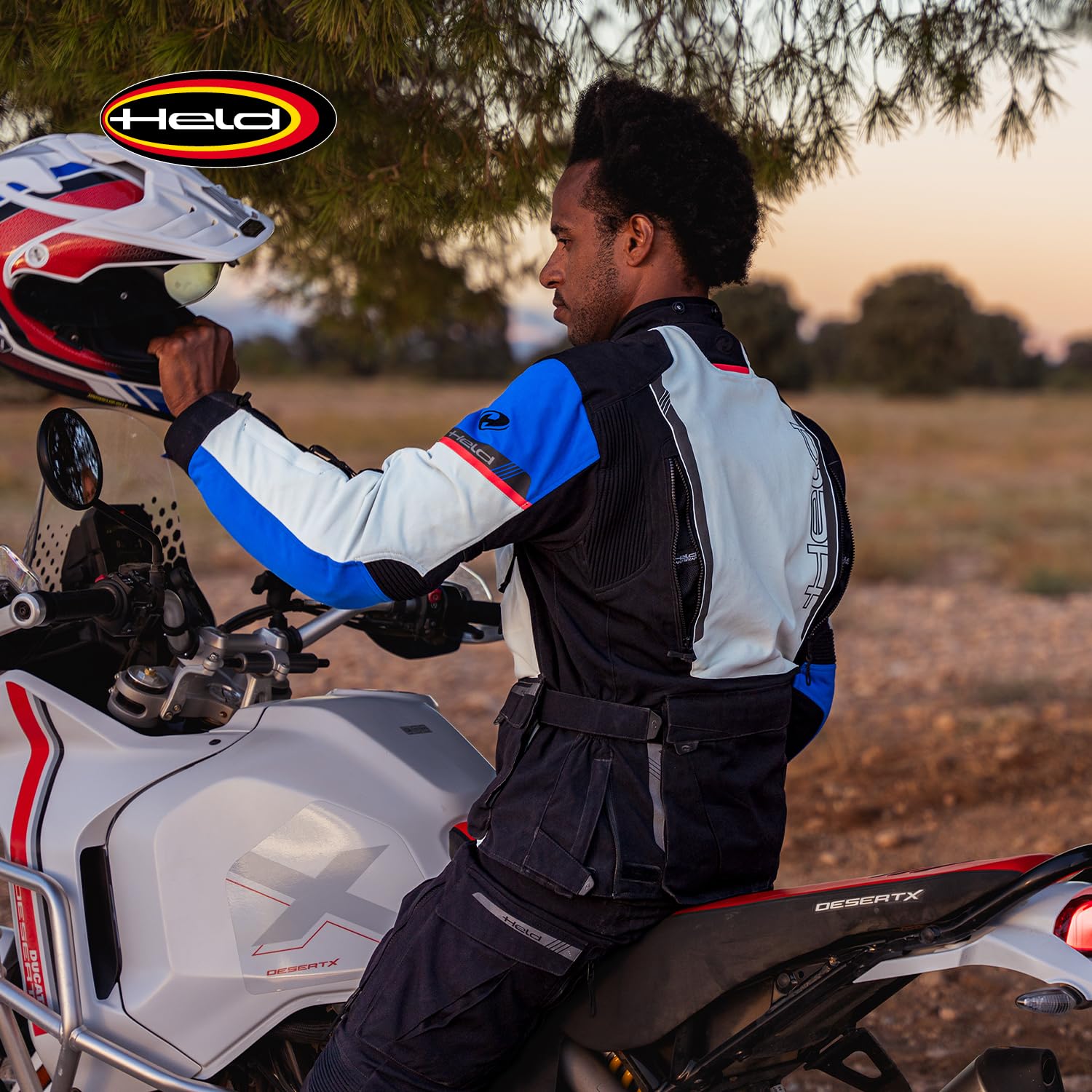 Held Tridale Top – Chaqueta de moto para hombre – Chaqueta de moto para hombre con protectores de D3O – 100% impermeable, cortavientos, transpirable – Certificado CE, EN 17092, Tactel 750D, negro/gris