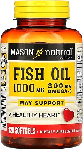 MASON NATURAL Aceite de pescado, 1,000 mg, 120 cápsulas blandas