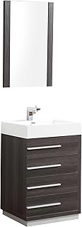 Sponsored Ad - Blossom Barcelona 30" Inches MDF Single Bathroom Vanity, Acrylic Sink with Mirror Dark Oak 005 30 07 M