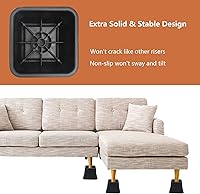 Vista 5 de DEDU Elevadores de cama de 3 pulgadas, resistentes, paquete de 9 elevadores de muebles para sofás de gran tamaño, elevadores de sofá con almohadilla