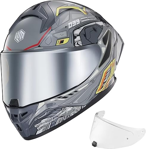 ILM Cascos de motocicleta de cara completa para hombres y mujeres con Pinlock Powersports Street Racing Cascos para Motos DOT Modelo MF510