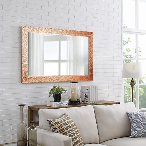 Miniatura 5 de H-A Espejo de baño para montar en la pared, espejo de marco moderno para baño, dormitorio, entrada, sala de estar (oro rosa, 40 x 24 pulgadas)