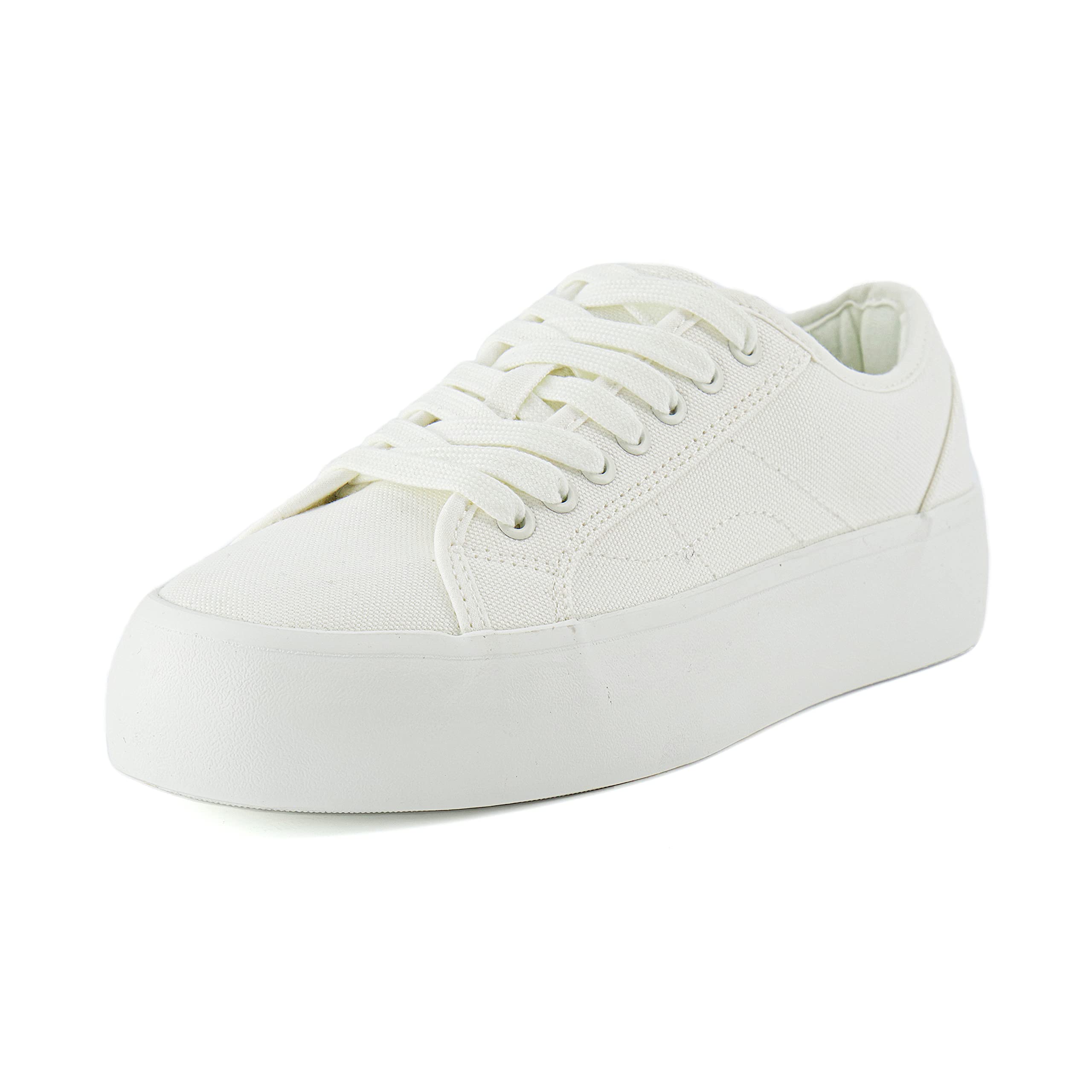 CUSHIONAIRE Zapatilla Deportiva de Lona con Parte Superior Baja y Espuma viscoelástica para Mujer, Lona Blanca 39 EU