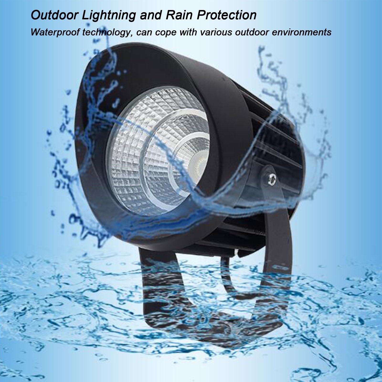 Luces Led Exterior - Foco De Luz LED - Focos LED, Iluminación De Árbol COB AC85-265V, Reflectores De Paisaje Impermeables Para Exteriores IP65, Luces De Césped Para Jardín, Villa Y Patio(Blue,7W)