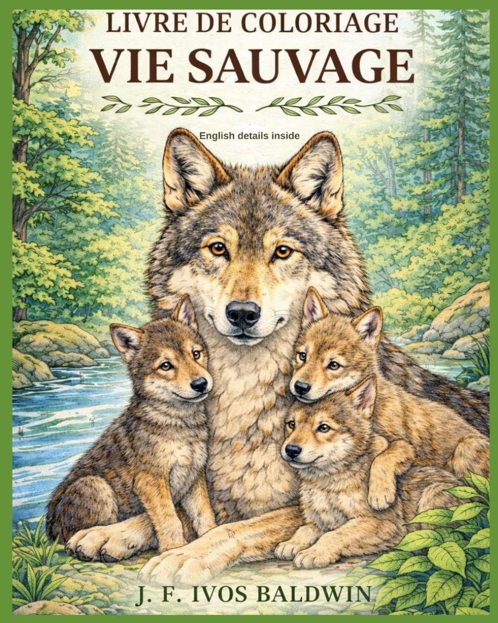 Livre de Coloriage - Coloring Book: Vie Sauvage - Wild Life (Baldwin Création Livre de Coloriage)