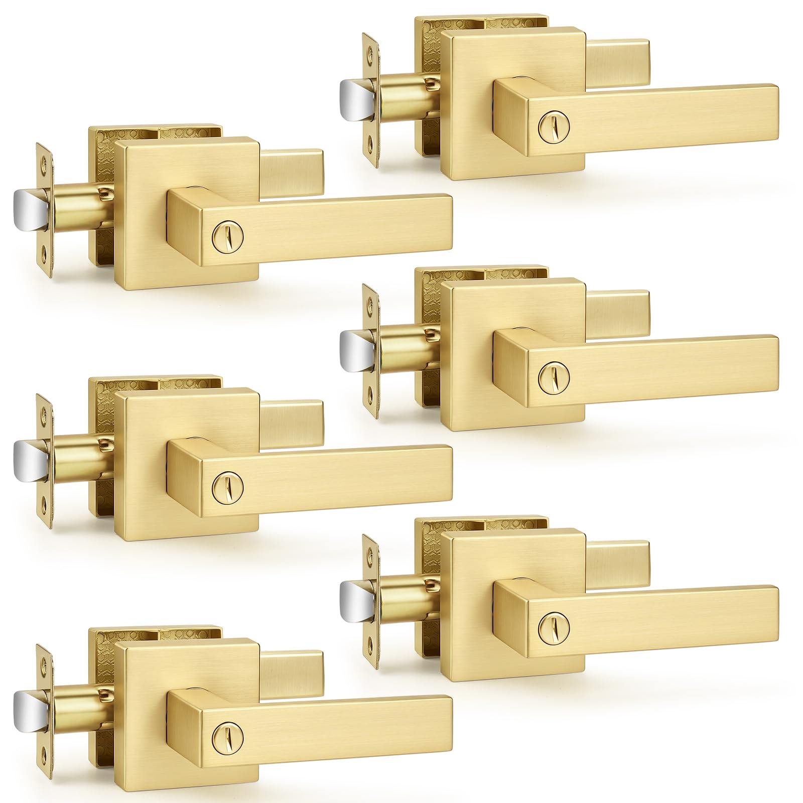 Probrico Matte Black Square French Doors Half-Dummy Handles, Heavy Duty Closet Balcony Pantry Hardware, Non-Turning Stainless Steel Single Dummy Levers(Exposed Screws, 4 Pack) — Amazon image 24