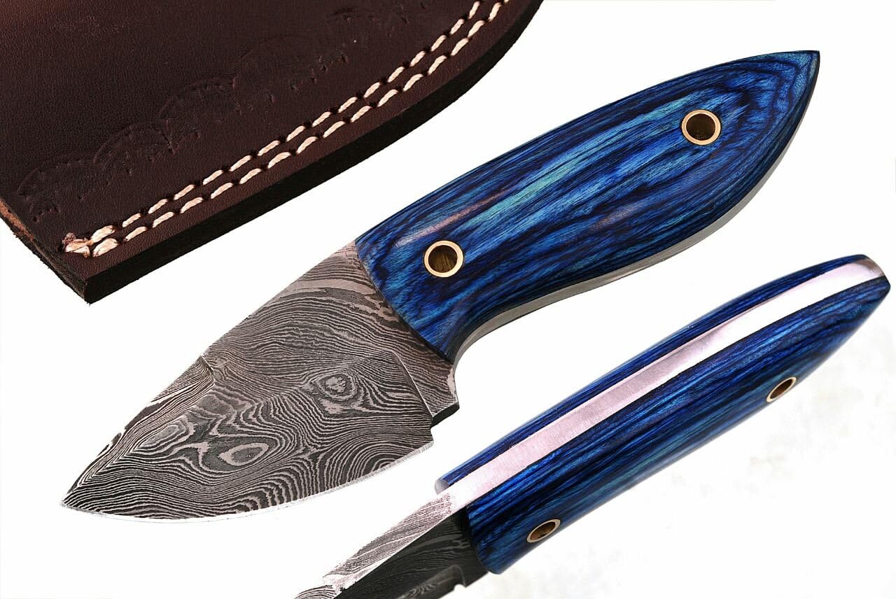by Rare Custom Damascus Skinning Knife FullTang Hardwood Handle (IM-33)