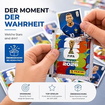 Panini World Cup 2026 Sticker & Plan Set - Football World Cup 2026 - with Match Schedule (100 bags / 700 sticker individual bags)