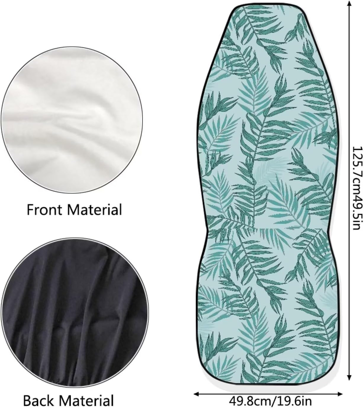 Dreaweet Tropical Car Seat Covers for Women Green Leaves Print Seat Covers for Cars Trucks SUV Cute Car Accessories 2 Pcs Car Seat Protector Front Seats Only image 5