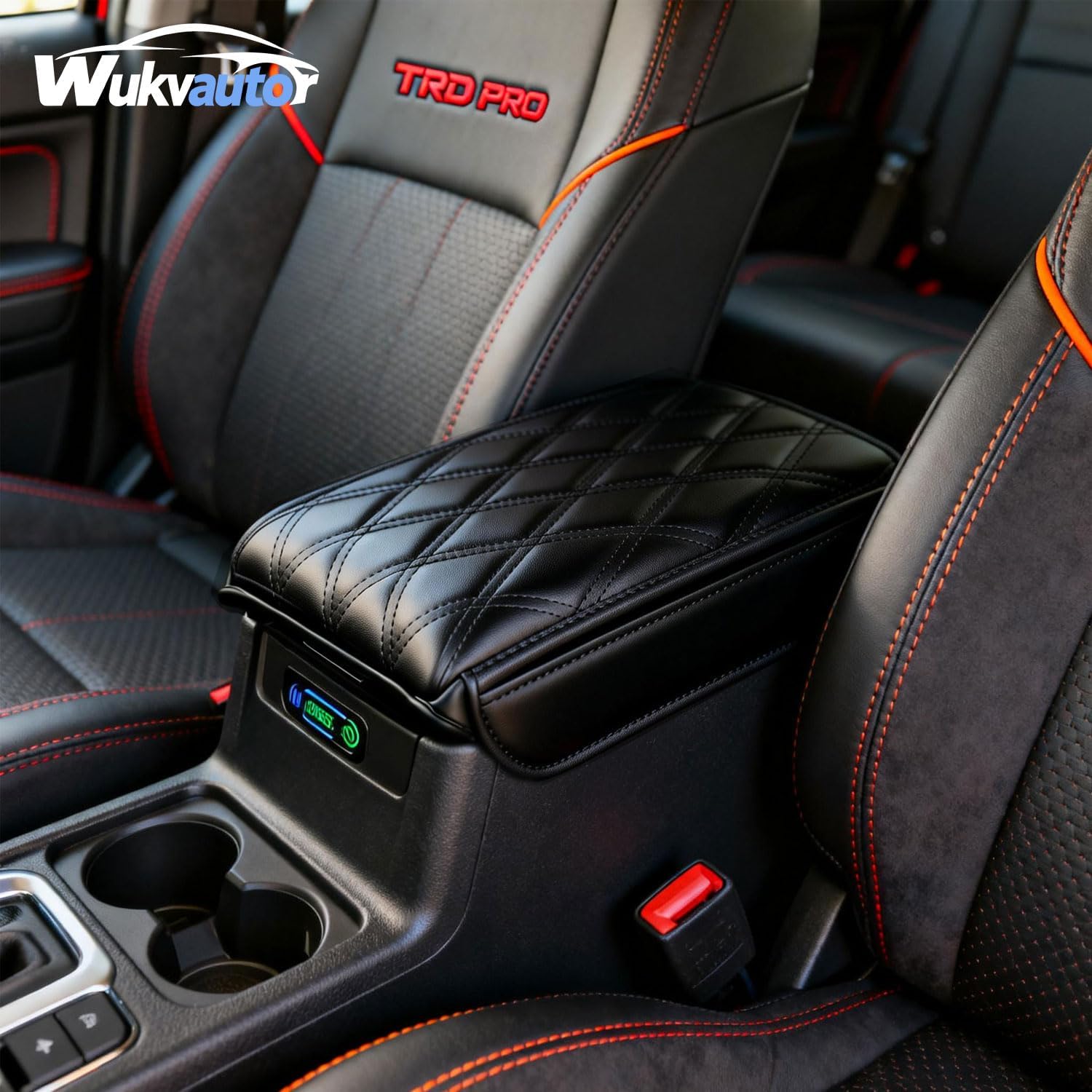 Center Console Cover for 2024-2026 Toyota Tacoma Center Consolce Cover 2025-2026 Toyota 4Runner Armrest Cover Cushion Pad for Toyota Tacoma Accessories PU Leather