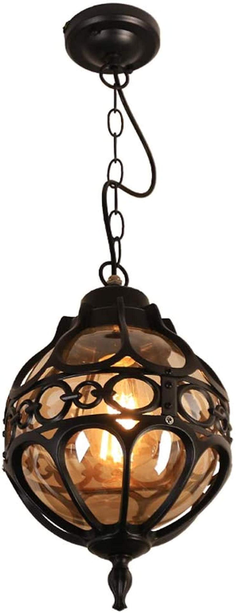 SCJS Retro Ceiling Light, Waterproof Chandelier, Nostalgic Decorative Lighting Metal Glass Ball Hanging Lamp, Living Room Bedroom Kitchen Corridor Balcony