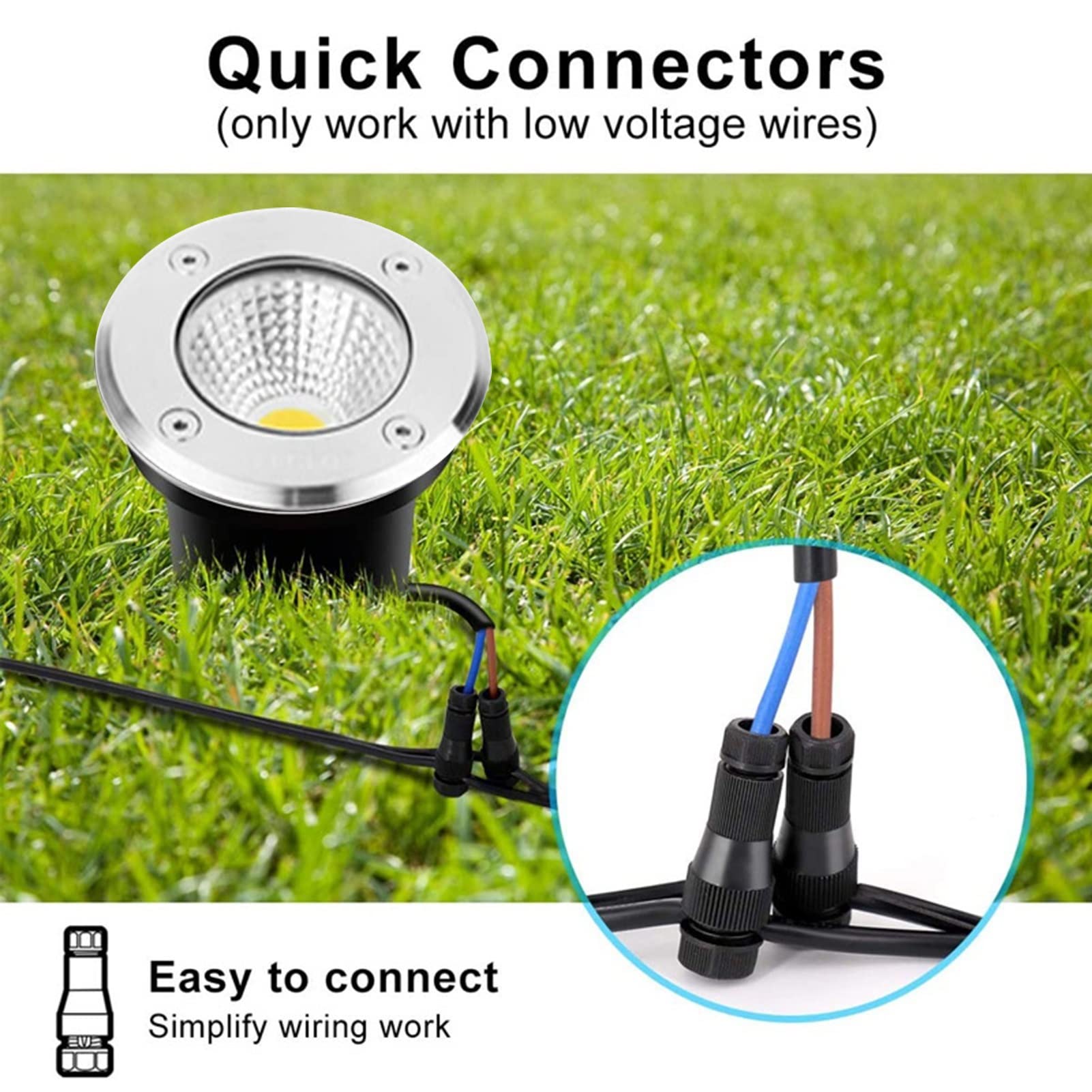 Basso Voltaggio COB Faretti Led da Incasso per Pavimento Esterno 6 Pacchi Segnapasso 12V IP67 Impermeabile per Luci da Giardino per Esterni Gradino, Vialetto, Ponte(White light,7W)