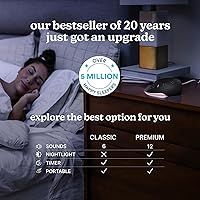 Vista 5 de Homedics Sleep Better - Máquina de sonido portátil, luz nocturna, 12 sonidos relajantes incluyendo ruido blanco, lluvia y tormenta eléctrica, diseño