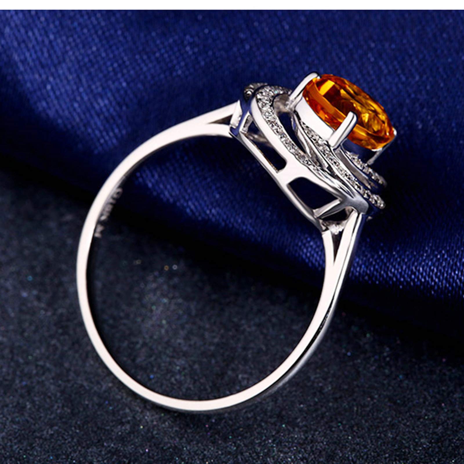 Beydodo Damski pierścionek 750 żółte złoto róża kwiat z cytrynem 0,94 ct pierścionek zaręczynowy z diamentami e 18 karatów (750) białe złoto, 52 (16,6), colore: białe złoto, cod. TLLWGZ3140