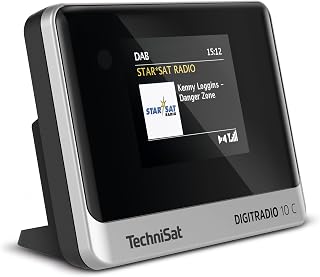 TechniSat DIGITRADIO 10 C - DAB+ Digitalradio Adapter (Farb-Display, Bluetooth, Fernbedienung, Wecker, optimal zur Aufrüstung bestehender HiFi-Anlagen) schwarz/silber