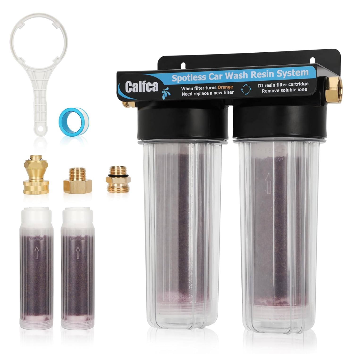 Spotless Water System for Car Wash - Water Deionizer for Car Washing for Hard Water Spot Removal, No Towel Drying for Cars, RVs, Motorcycles, Boats, Portable Deionized Water Filter for Garage/Campsite