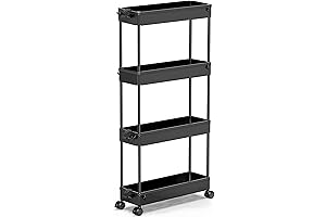 SPACEKEEPER Slim Rolling Storage Tower Rack