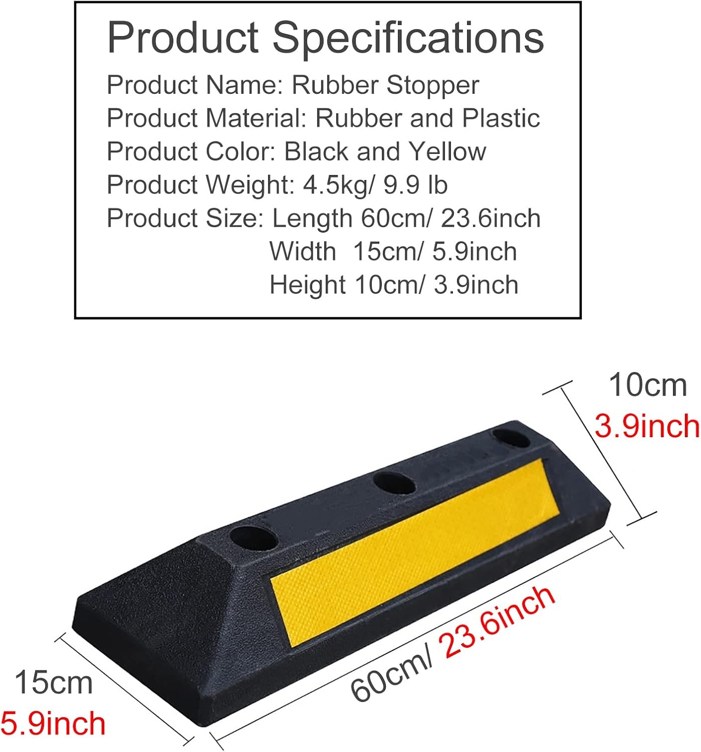 69 Off な駐車ストッパーの縁石 反射テープ付きタイヤガイドブロック 車のトラックのrvとホイールストッパー用のトレーラー 車両のバンパーとガレージの壁を保護します L23 6 X H 3 9 Therapeuticapillows Ca