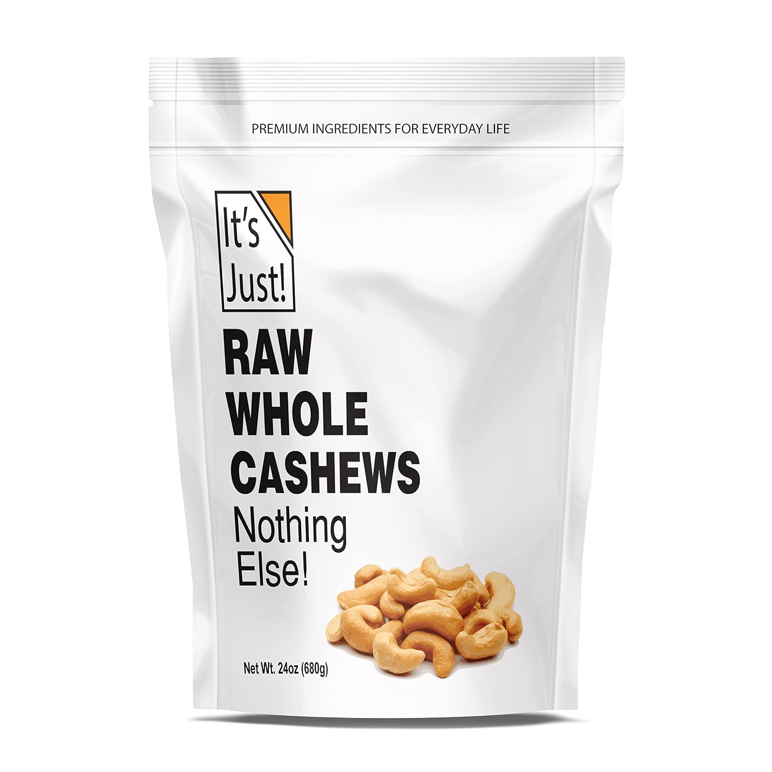 It's Just - Raw Whole Cashews, 24oz (1.5lbs), Premium Quality, Large Fancy, Non-GMO, Unsalted
