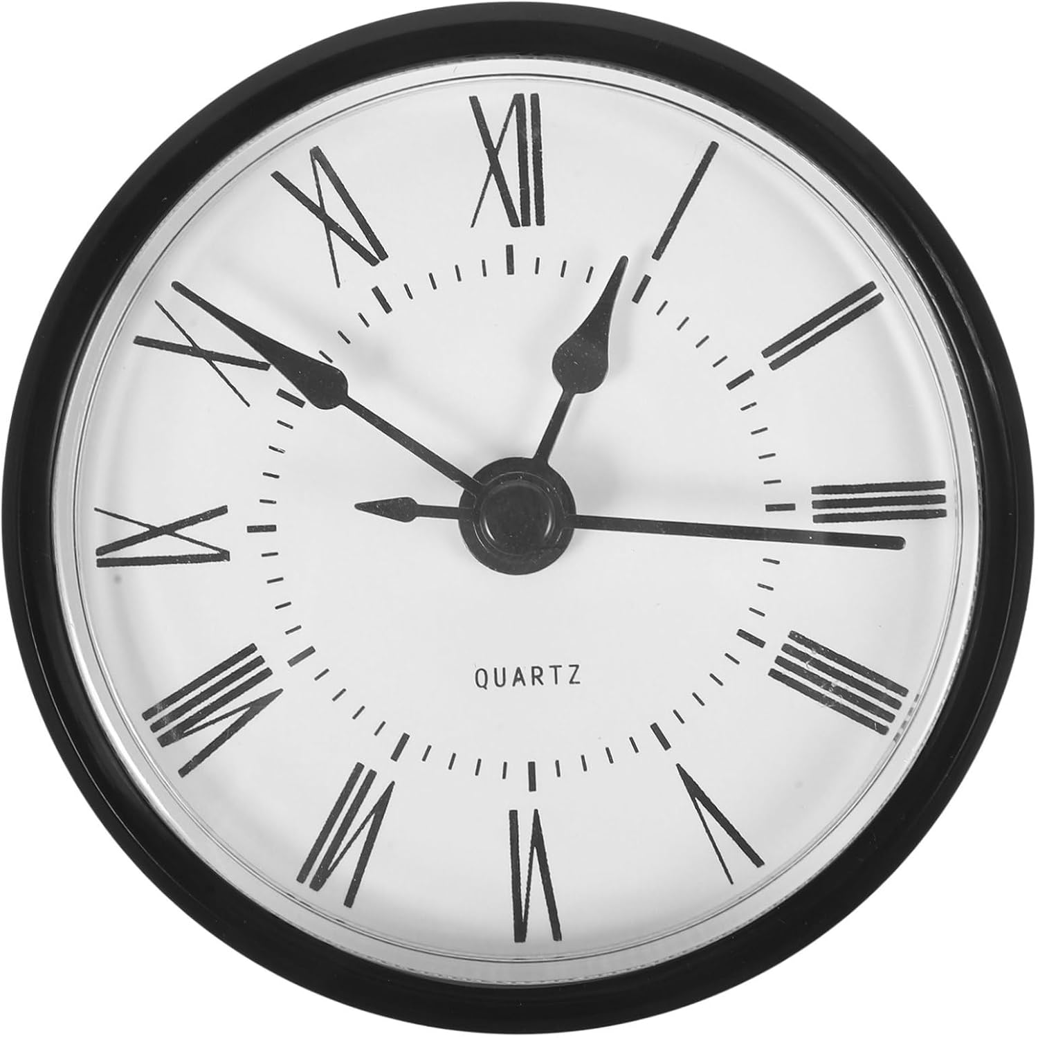 DOITOOL 5pcs Miniature Clock Face Black White Roman Numeral Quartz Movement Replacement Insert