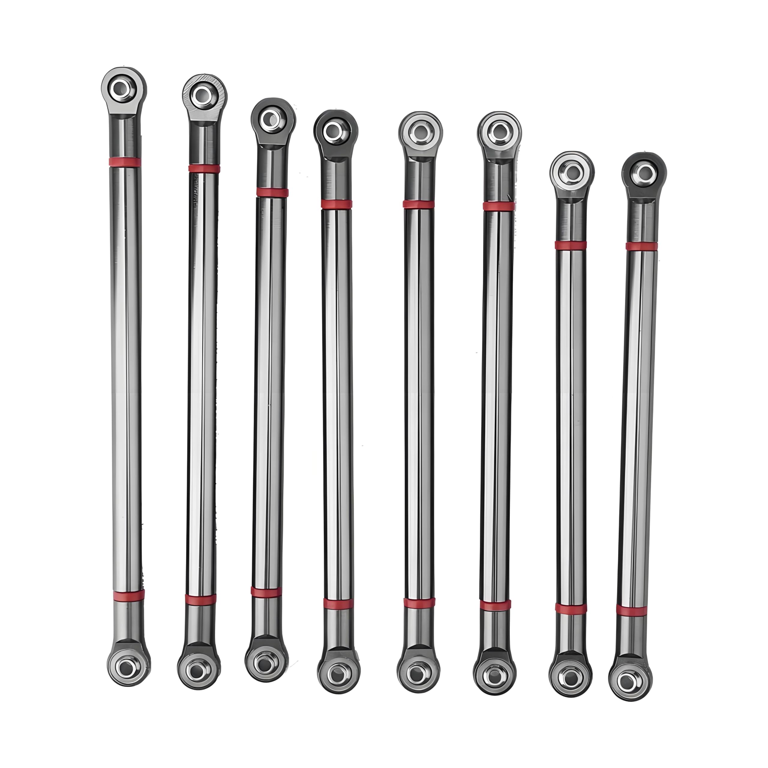 Asta di Collegamento del Telaio dell'automobile di RC, 8 pezzi Biella in Lega di Alluminio per SCX10 1/10 313mm Interasse RC Auto d'arrampicata(titanio)