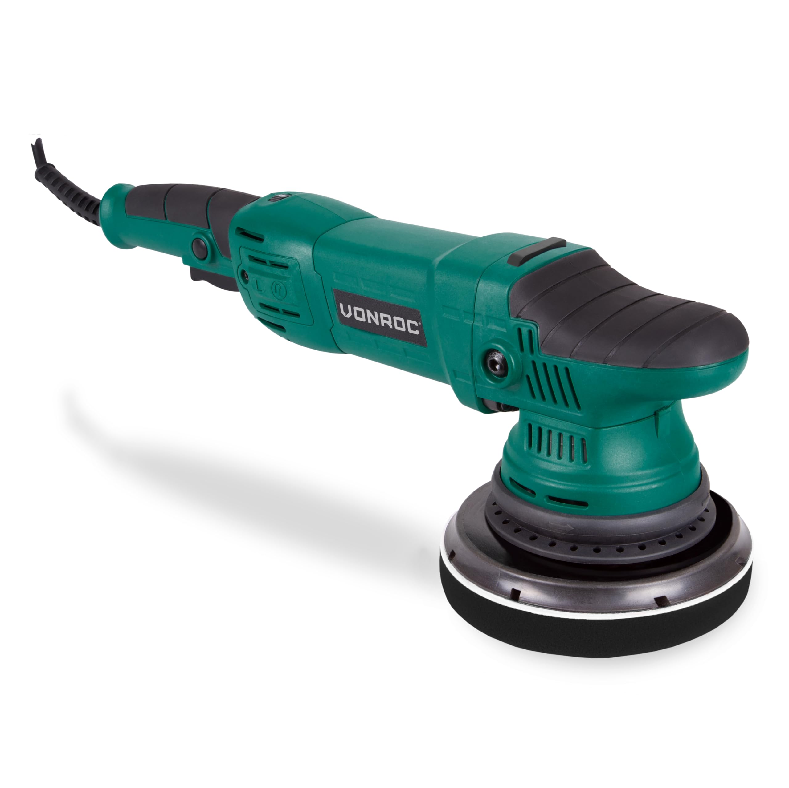 VONROC Lucidatrice Auto 1050W, Orbitale Doppia Azione 21mm, Velocità Variabile 1400–4800 RPM, Disco 150mm con Velcro, Soft Start, Cavo 4m – Per Lucidatura Auto, Barca e Rimozione Graffi