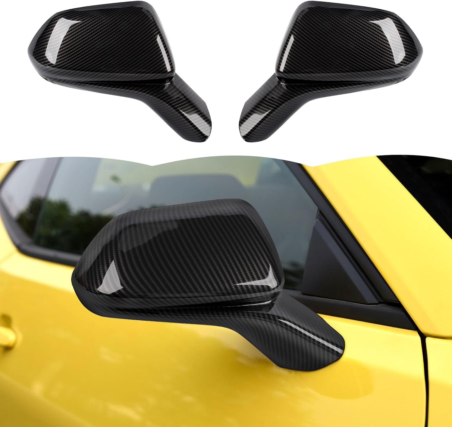 Carbon Fiber Rearview Mirror Cover Trim Decoration Exterior Accessories Compatible with Chevrolet Camaro 2016-2023