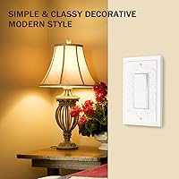 Vista 8 de Placa de cubierta decorativa para interruptor de luz, placas de pared decorativas modernas para GFCI, toma de corriente, interruptor regulador