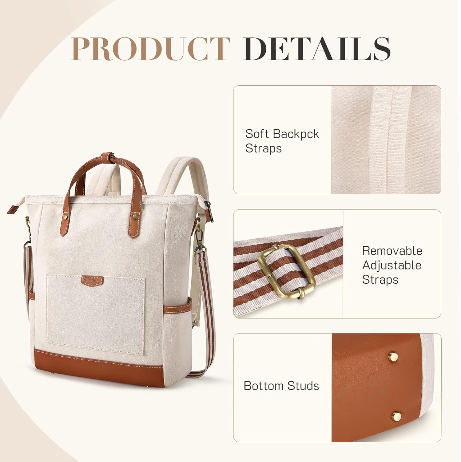 Missnine Backpack Purse for Women Convertible Canvas Backpack Tote