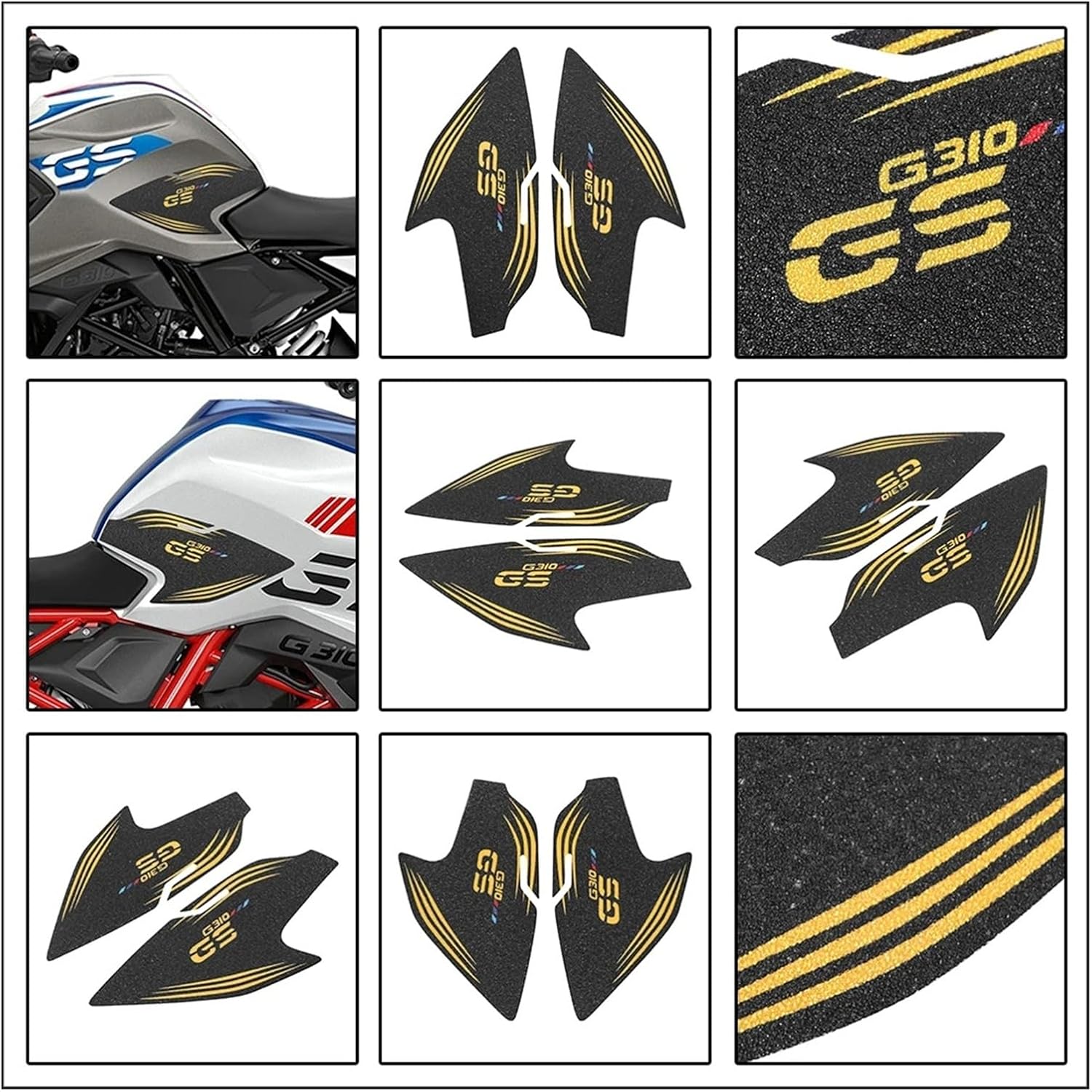 Motorcycle Tank Sticker Frosted Motorcycle Anti-Slip Side Fuel Tank Pad Protector Sticker Knee Grip Traction Decal for G310GS 2018-2023.