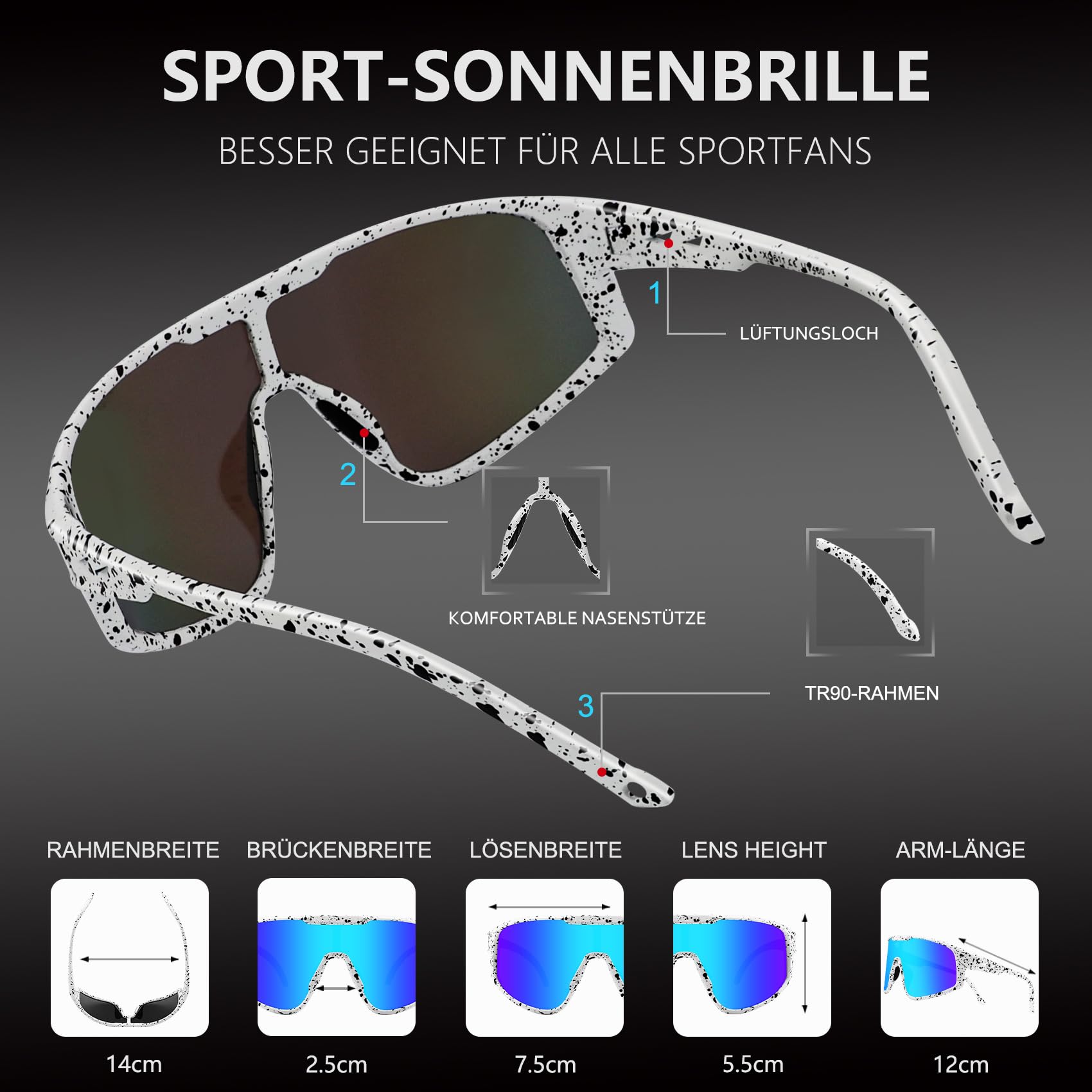 Occhiali Da Ciclismo Polarizzati Uomo Donna - Sportivi, Anti-UV, Per Bici, Corsa, Rosa - Foto 6