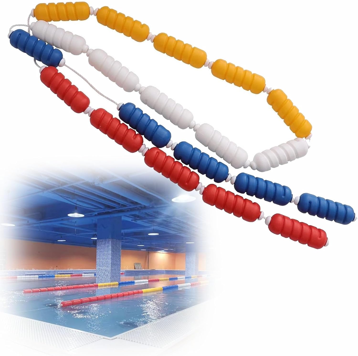 Floating Pool Lane Rope - Safety Line for Swimming Competitions, Pond Delineation & Lake Use, Durable Floating Marker for Pool & Outdoor Water Activities