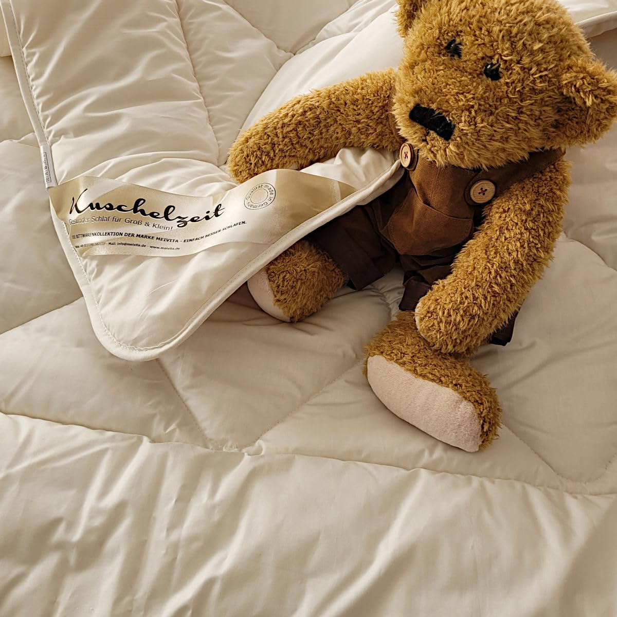 Merino Schafschurwolle Kinder Steppdecke in 100x135 cm Ganzjahresdecke Steppbett Made in Germany