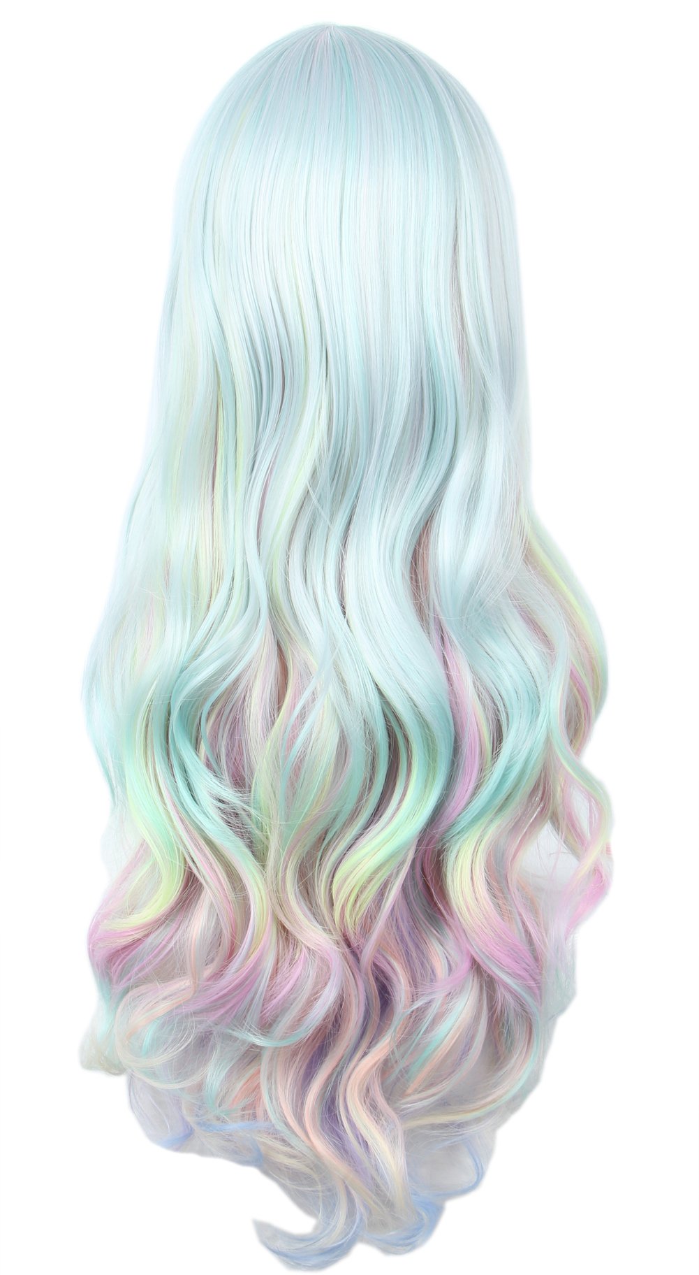 Linfairy Womens Blonde Wig Costume Cosplay Wig + 50cm Ponytail: long ombre