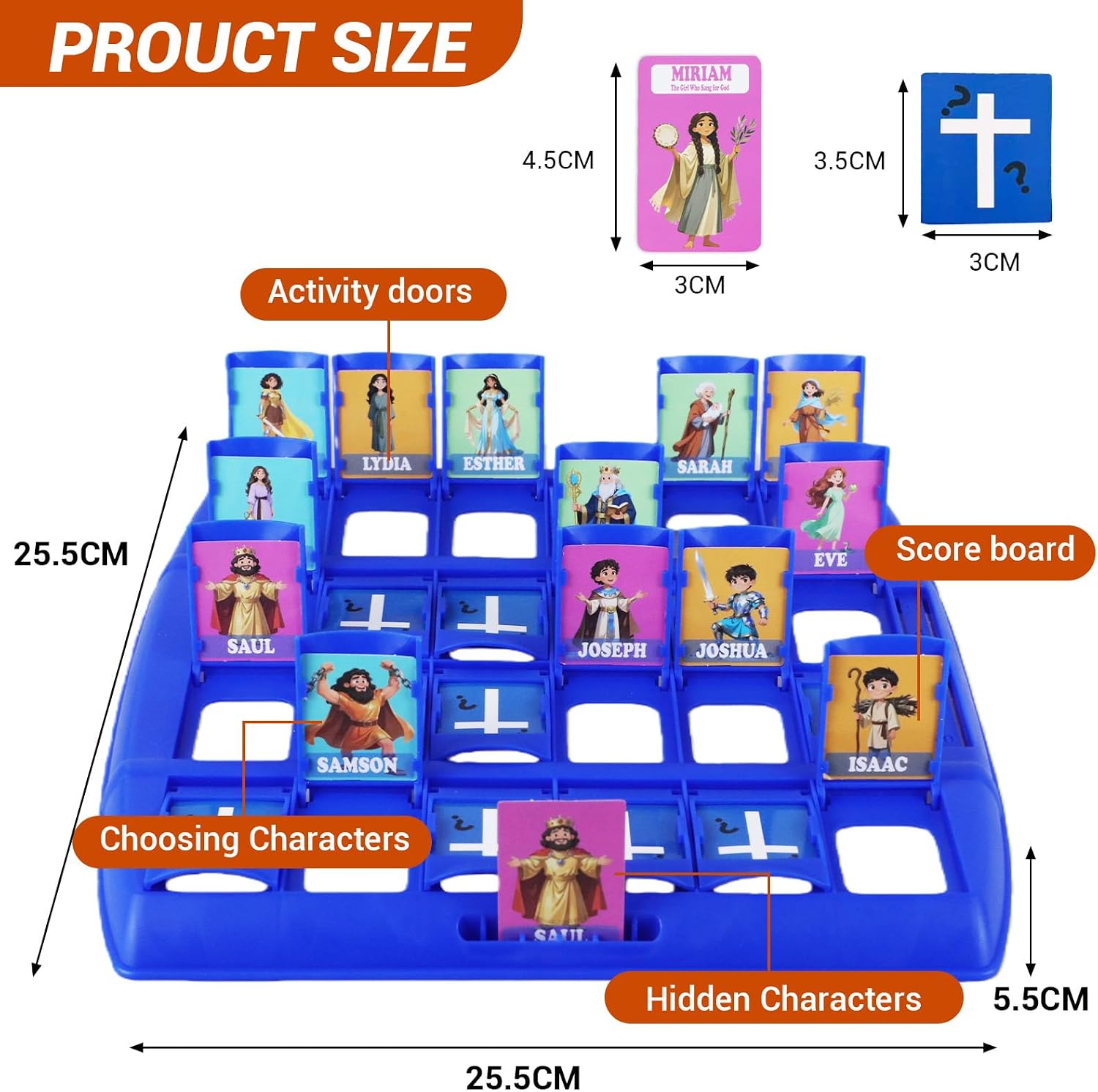 Guessing Bible Who I Am Game? – Bible Trivia Card Game for Kids & Families, 24 Holy Bible Characters with Life Story & Verse Cards, Christian Sunday School & Youth Group Games Catholic Gifts