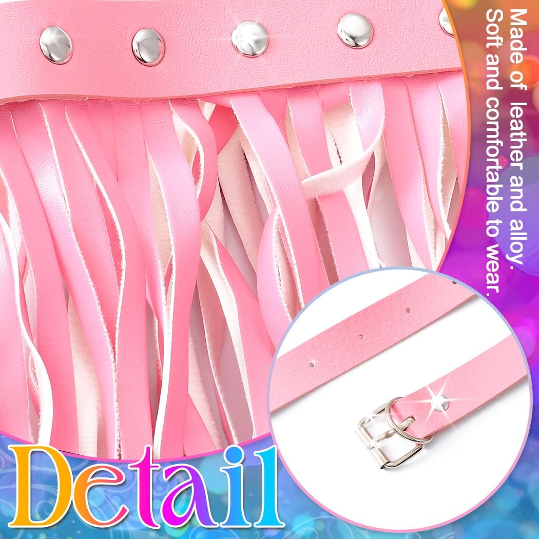 Asooll Punk Leather Waist Chain Tassel Fringe Belly Belt Harness Bikini Rave Body Accessories Jewerly for Women and Girls