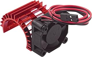 ShareGoo Aluminum 380 390 Motor Heatsink with Cooling Fan Electric Engine Heat Sink Compatible with HSP HPI Wltoys Himoto Redcat 1/16 1/18 RC Car (Red)