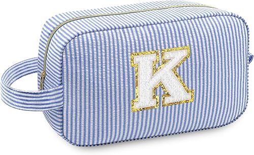 Initial A-Z Alphabet Makeup Bag for Women Letter Cosmetic Bag Christmas Birthday