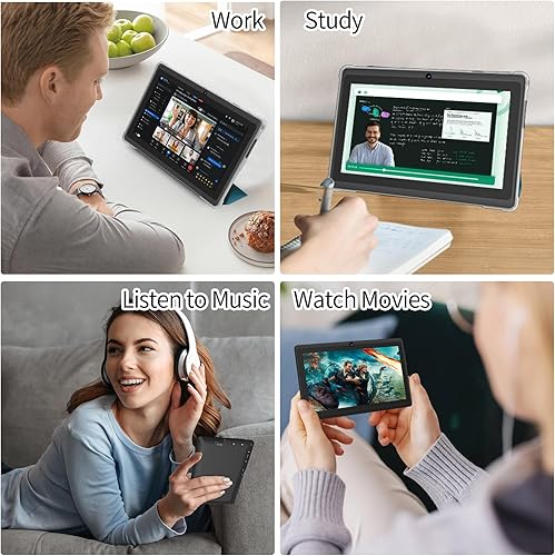 Miniatura 7 de NEWISION Tablet de 7 pulgadas con funda, tabletas Android 15 de cinco núcleos, 8 GB de RAM 32 GB ROM 512 GB expandir, pantalla IPS HD de 1024 x 600,